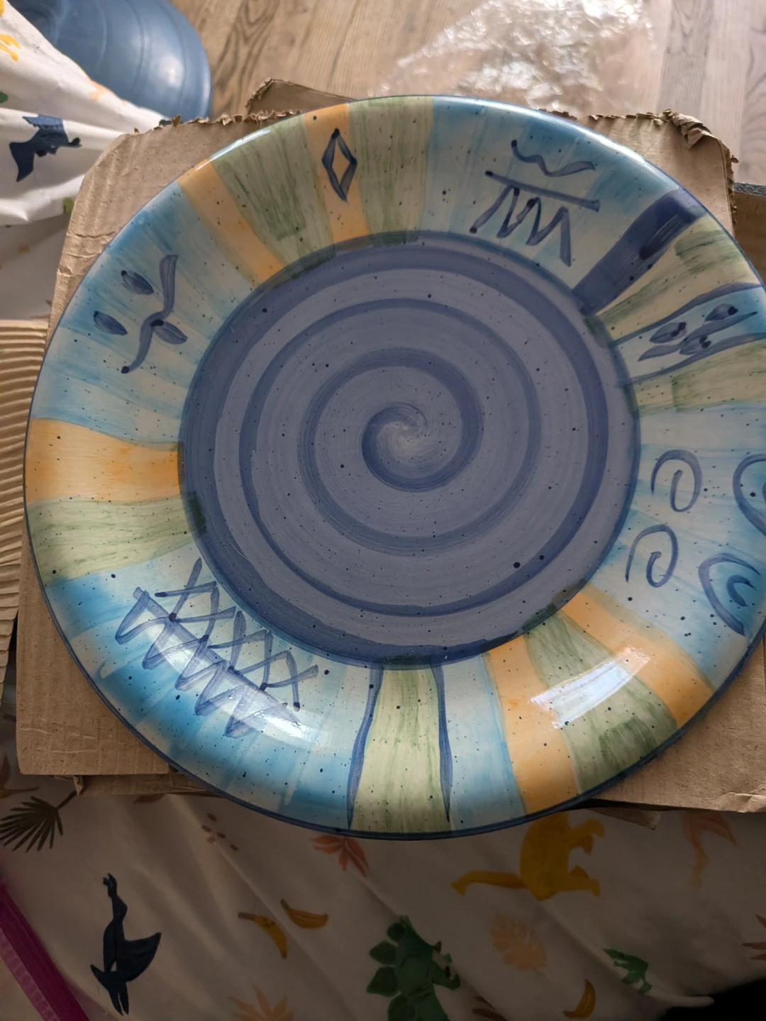 Hand-Painted Ceramic Dinner Plates Set of 4