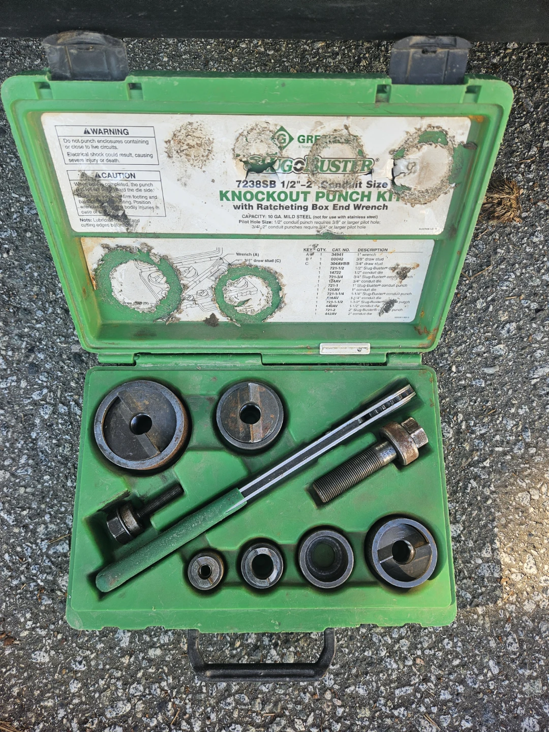 Greenlee knock out set.