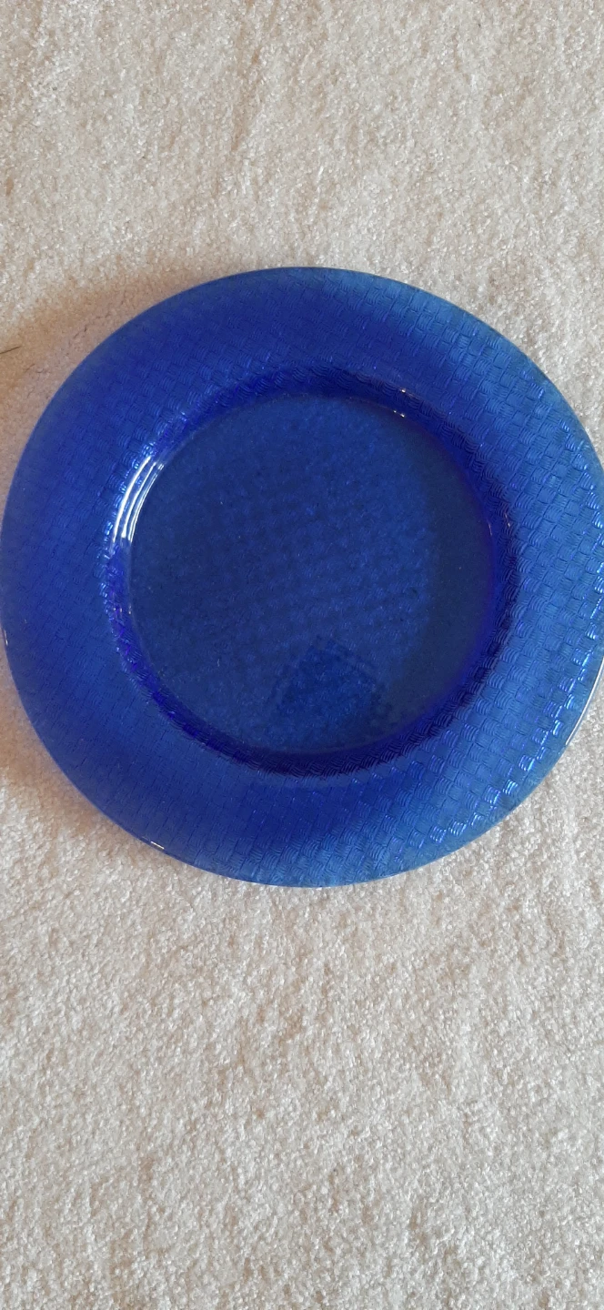 Cobalt blue glass decorative plate