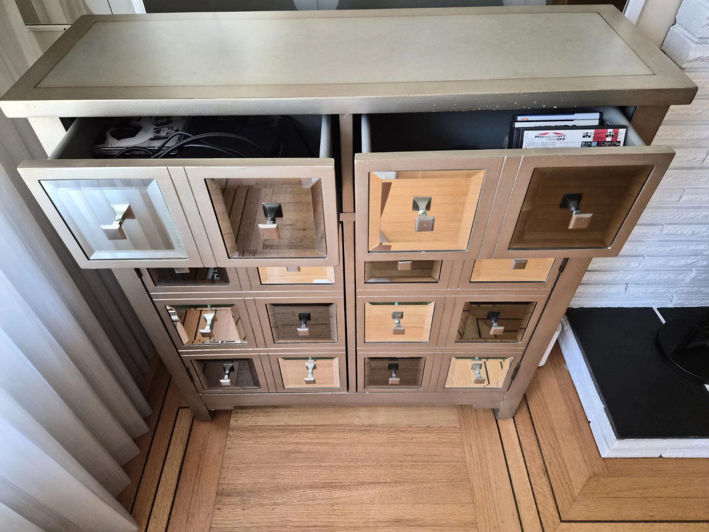 Mirrored Accent Cabinet with top drawers - photo 3