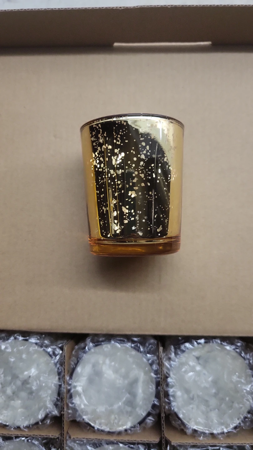 Gold Speckled Glass Votive Holders - String light included