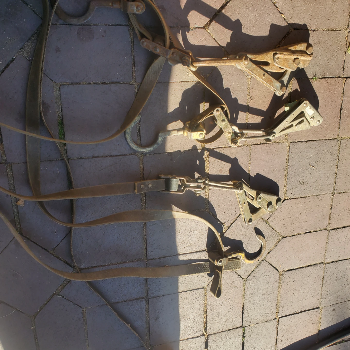 Vintage Rope Hoist Puller and Straps Set - photo 3