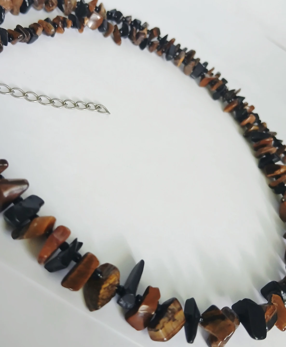 Tiger's Eye and Onyx Chip Bead Necklace - photo 2