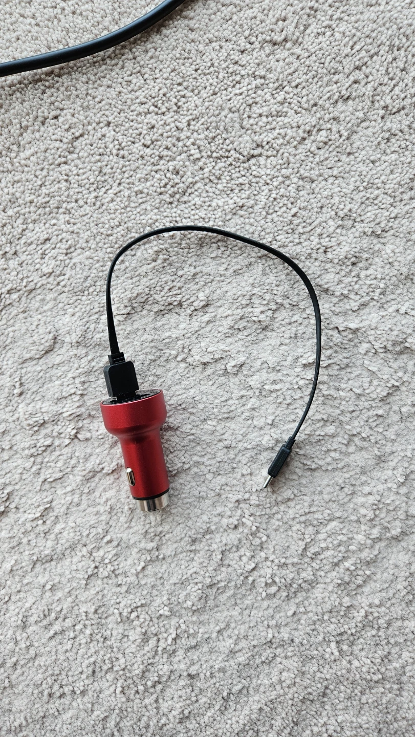BRAND NEW DUAL USB CAR CHARGER WITH USB-C CABLE