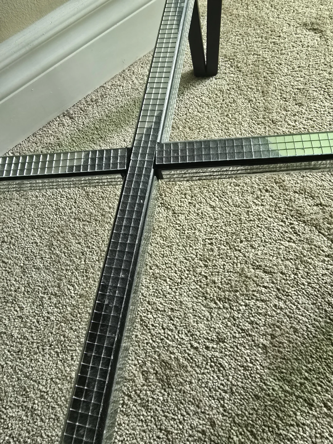 Black Square Bar Table with Mirrored X-Base - photo 3