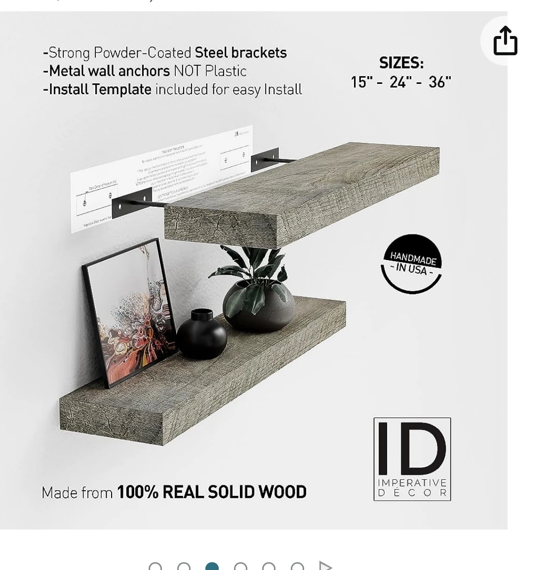 Imperative Décor Rustic Floating Shelves Set of 2 - photo 3