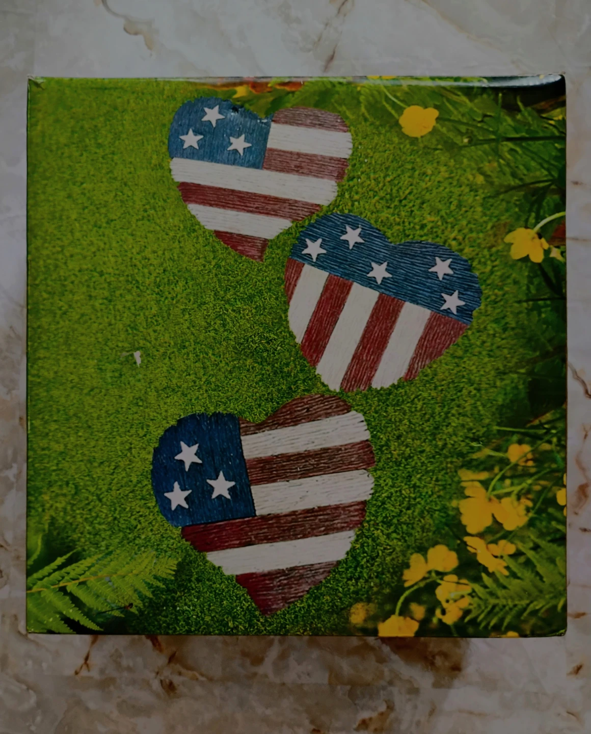 SET OF 3 PATRIOTIC HEART-SHAPED STEPPING STONES - photo 5