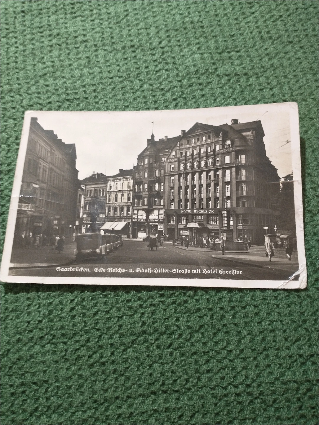 1939 WWII Nazi MilitaryPost Saarbrücken Hotel Excelsior Postcard