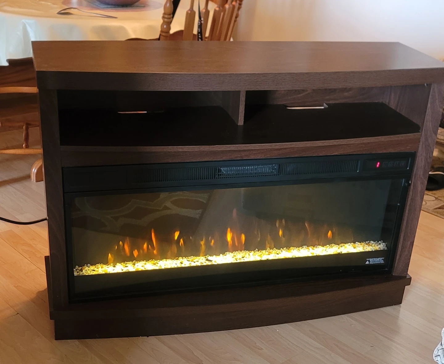 Dark Brown Electric Fireplace Entertainment Unit - photo 2