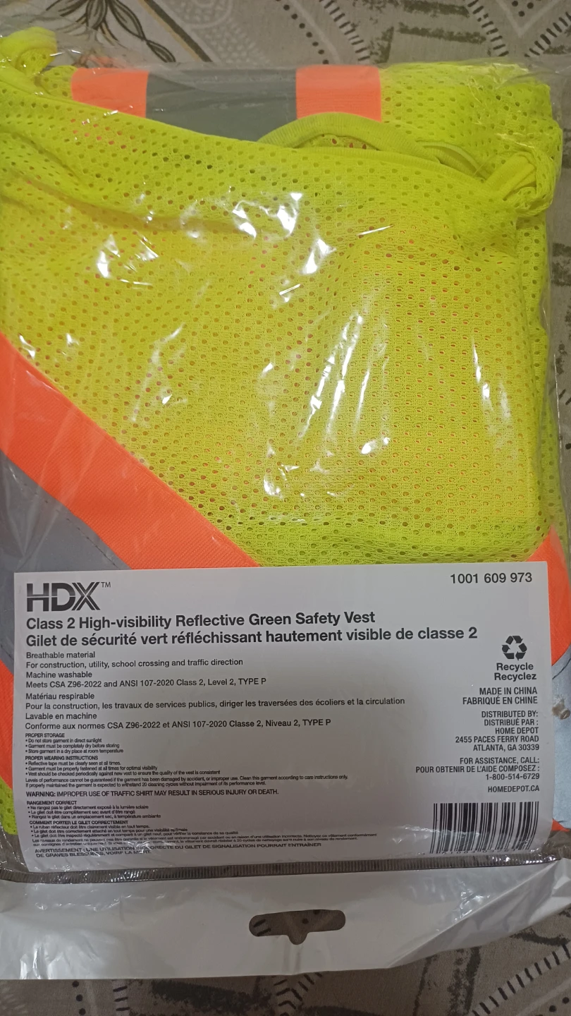 HDX High-Visibility Reflective Green Safety Vest - photo 2