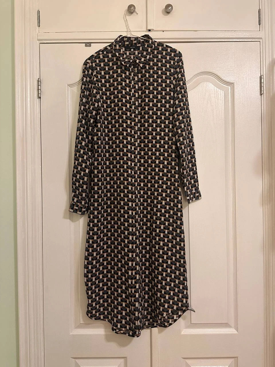 Vero Moda Geometric Print Button-Up Midi Shirt Dress - photo 3