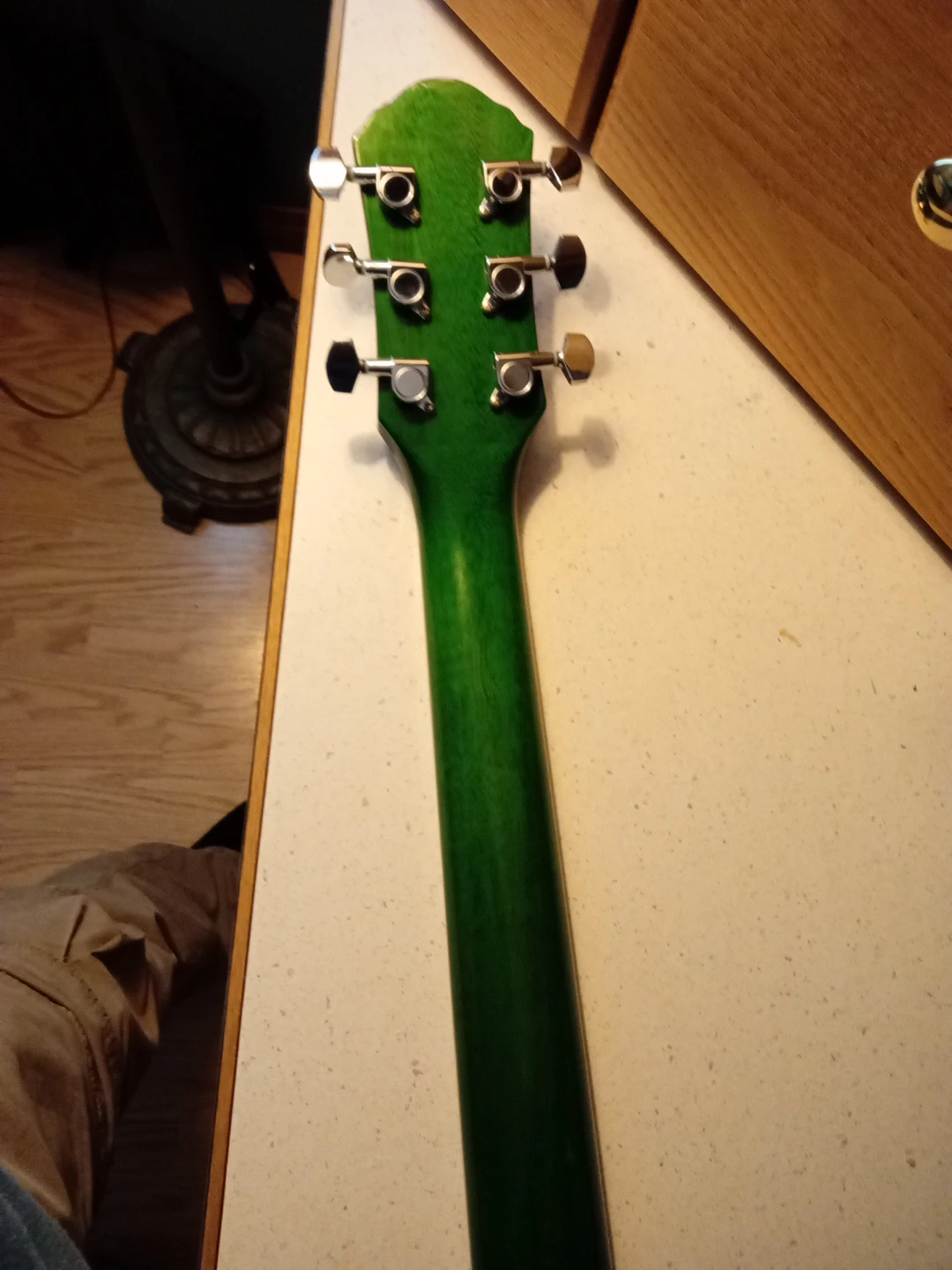 Green Oscar Schmidt six string guitar - photo 3