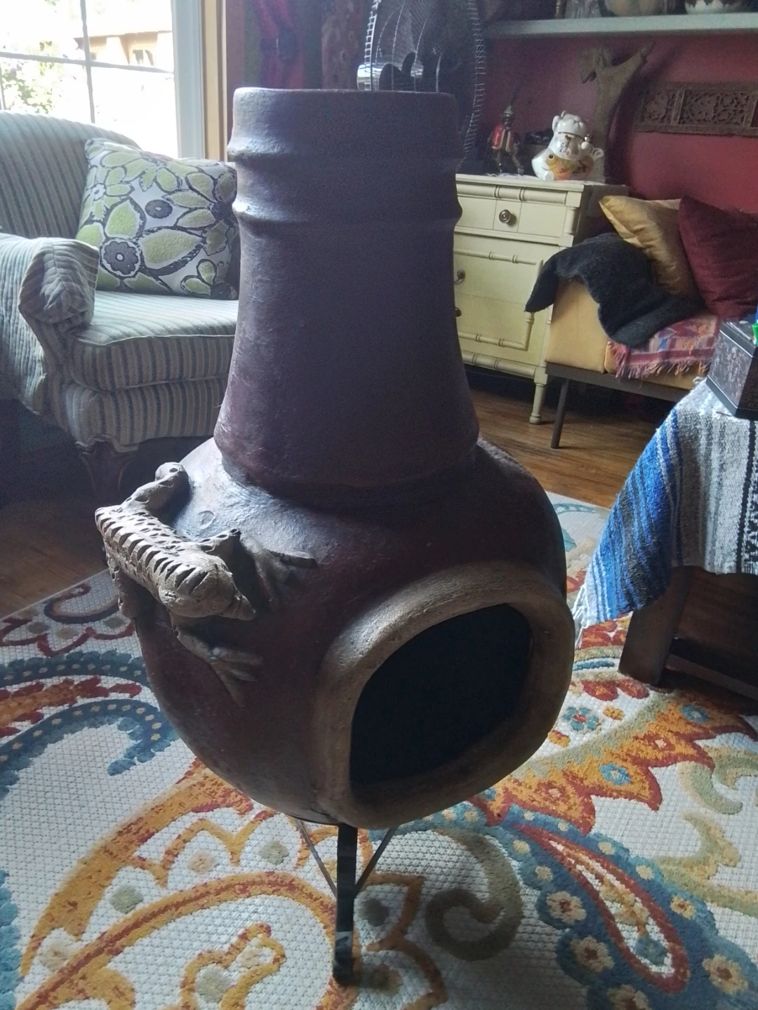 Terracotta Chiminea with Lizard Accent - photo 2