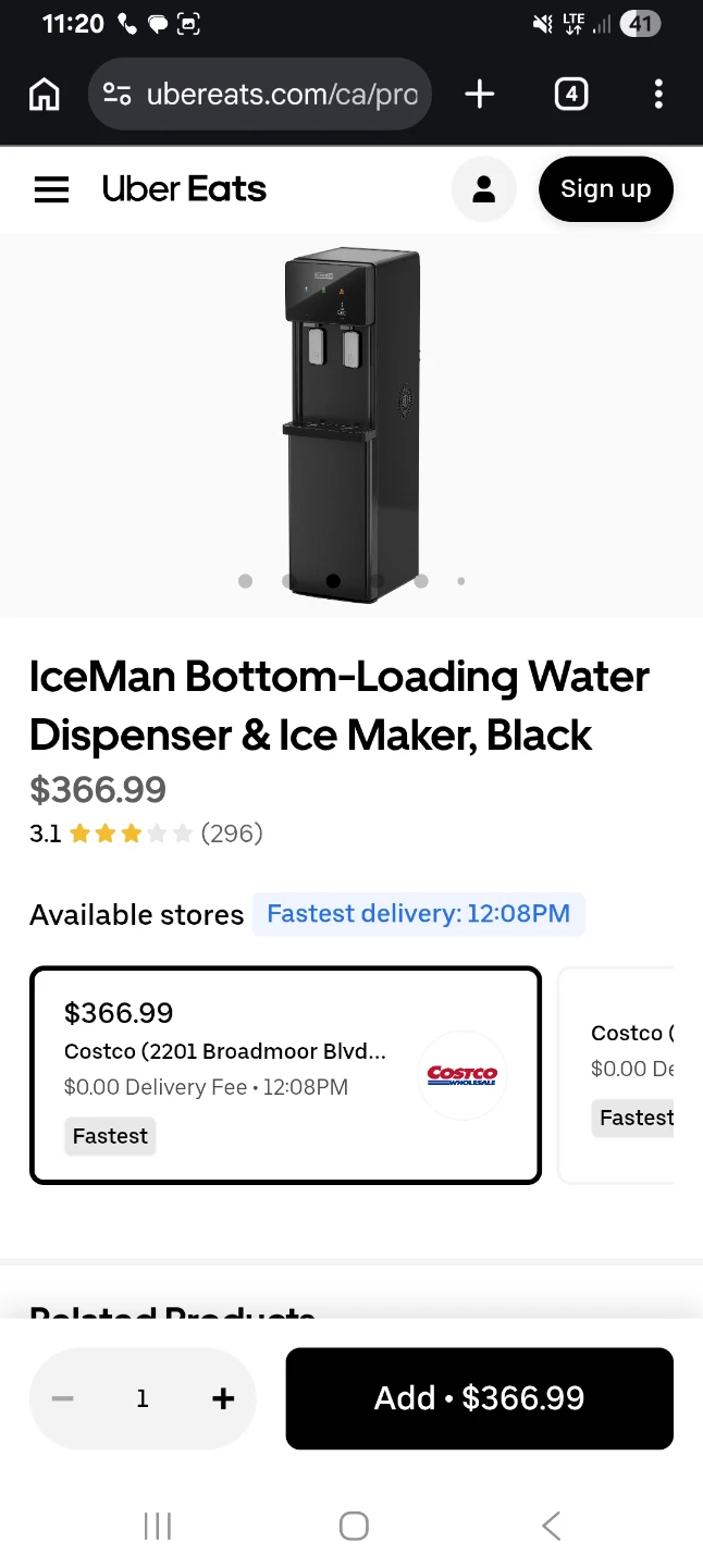 IceMan Bottom-Loading Water Dispenser & Ice Maker, Black