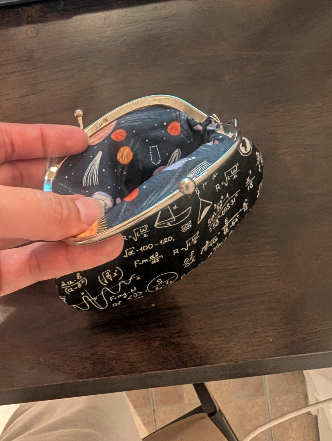 Coin Purse with Math and Space Print - photo 2