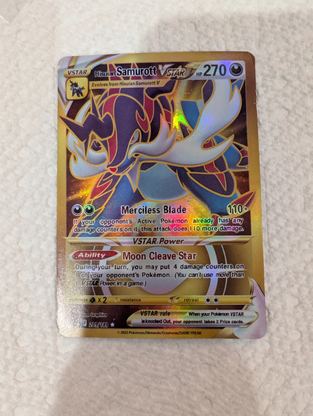 Pokemon Hisuian Samurott VSTAR  209/189 VStar - photo 4