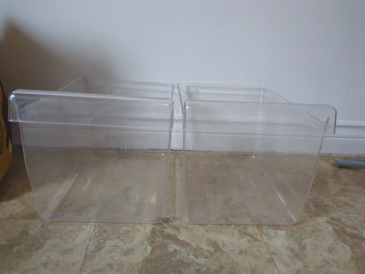 Clear Plastic Storage Bins - Set of 2