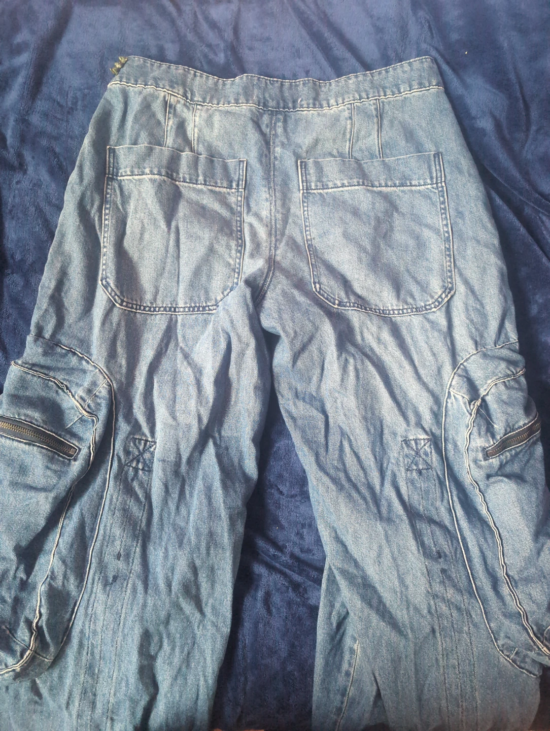 Fashion Nova Blue Cargo Pants - photo 2