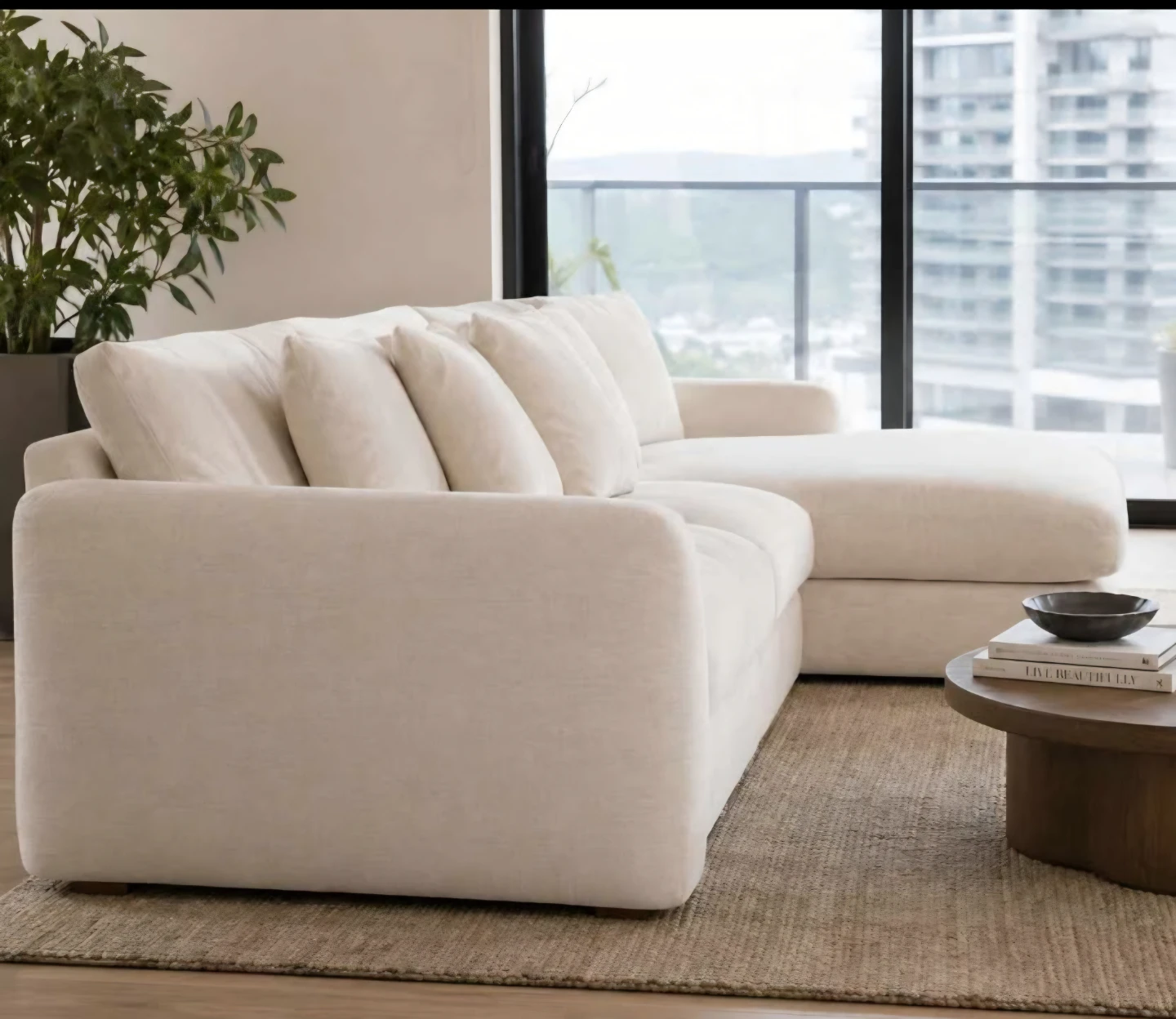 Berga Sectional Sofa (Right - Oat) - photo 3
