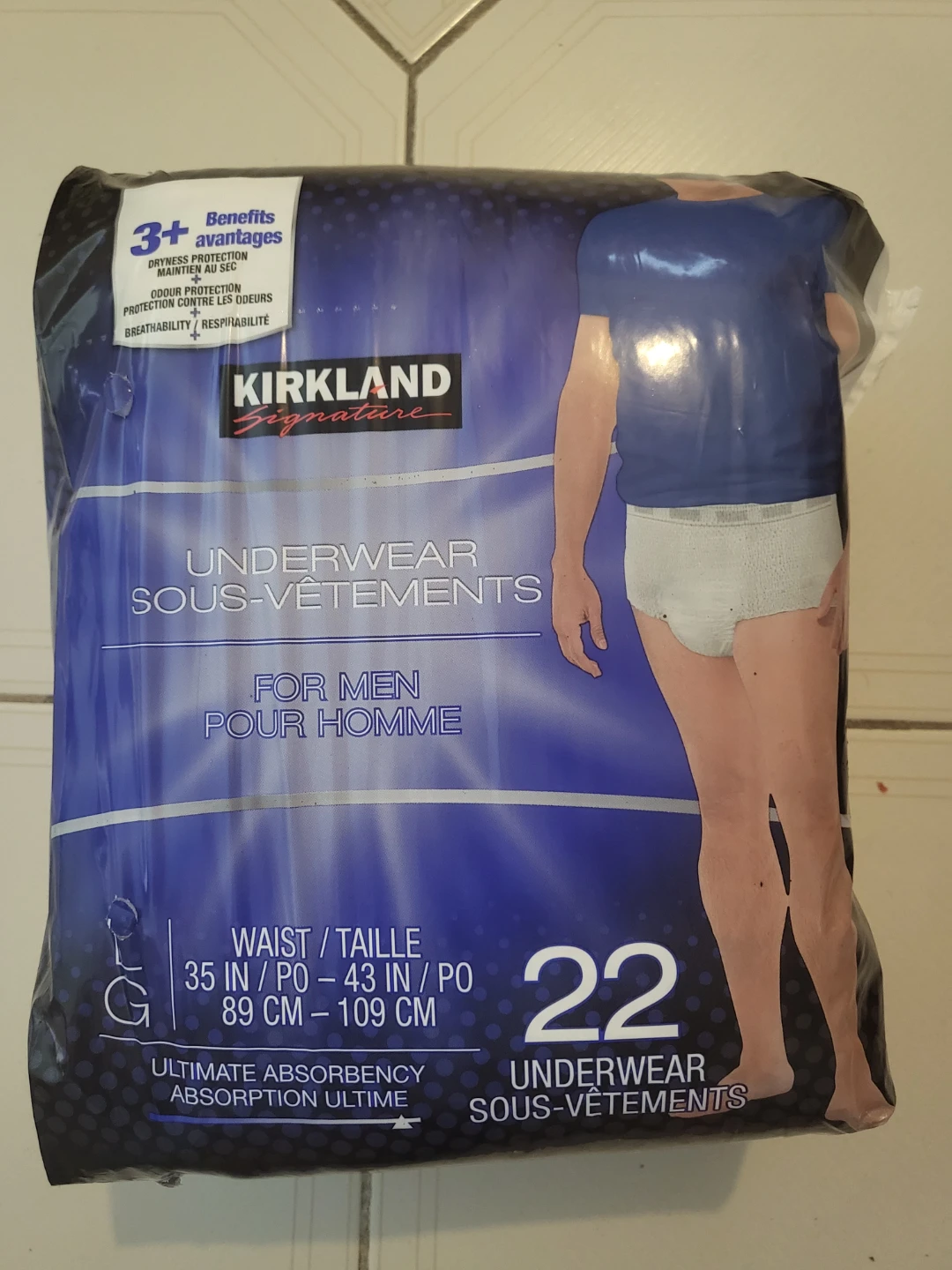 Kirkland Signature Men's Underwear - Size L - 22 Pack