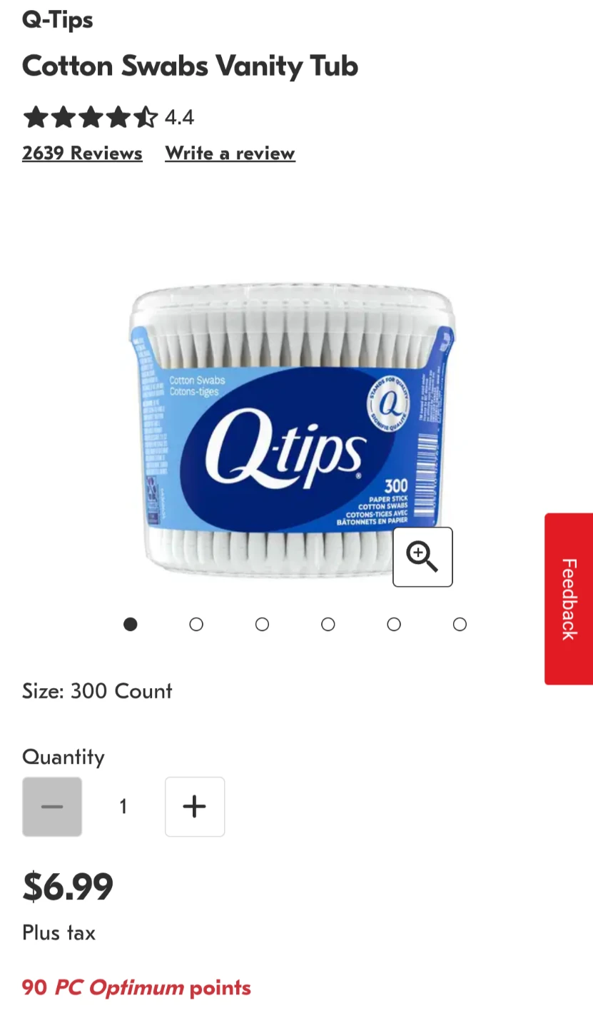 NEW & SEALED! Q-tips Cotton Swabs - 300 count - photo 2