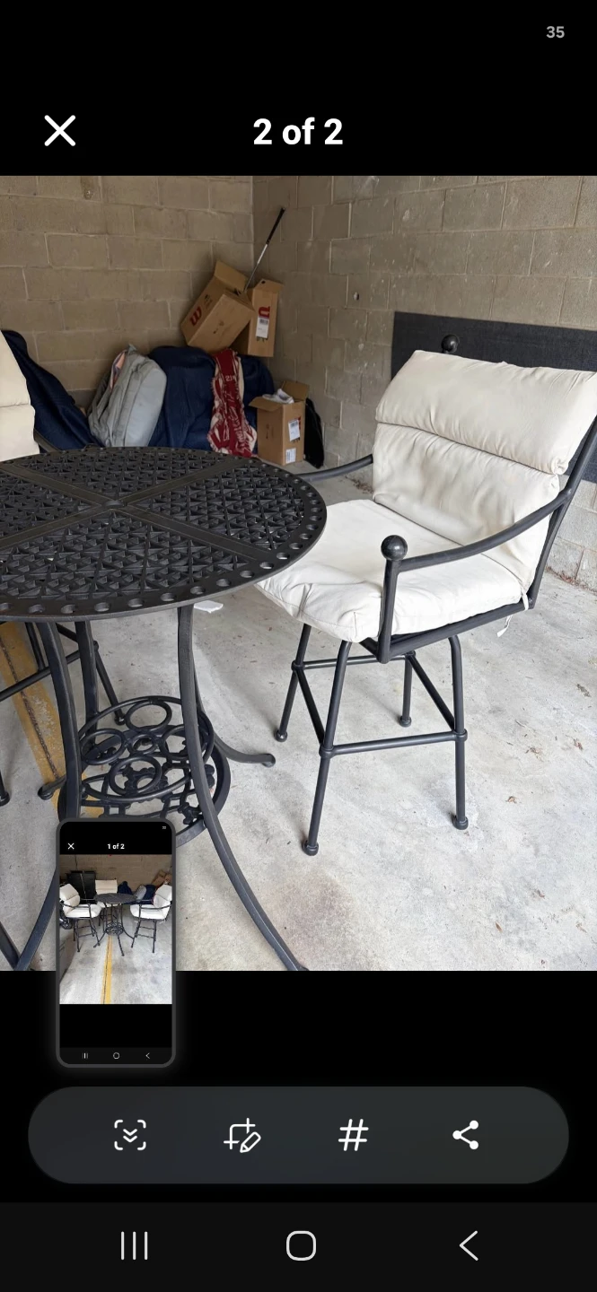 Outdoor Bistro Set with Cushions