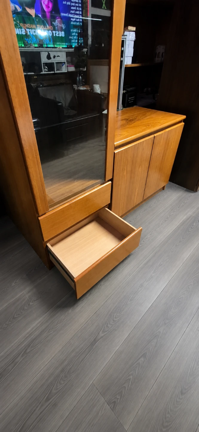 Vintage Teak Display Cabinet with Drawers and Cabinets - photo 2