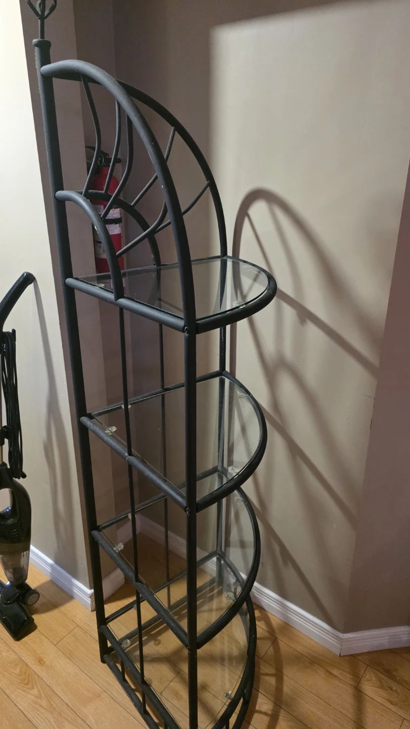 Metal Corner Shelf Unit with Glass Shelves - photo 3