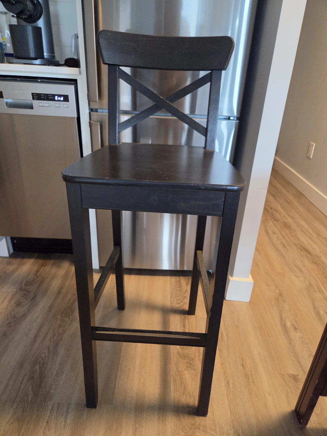 Black Wooden Bar Stool