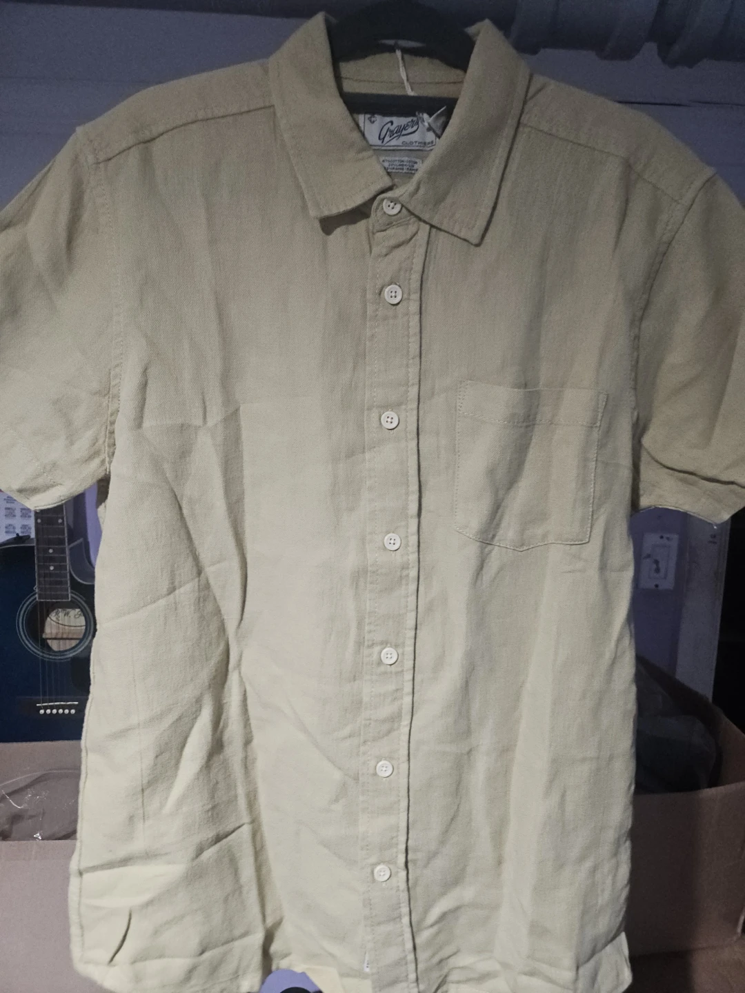 Grayers Men' Linen Cotton Short Sleeve Shirt