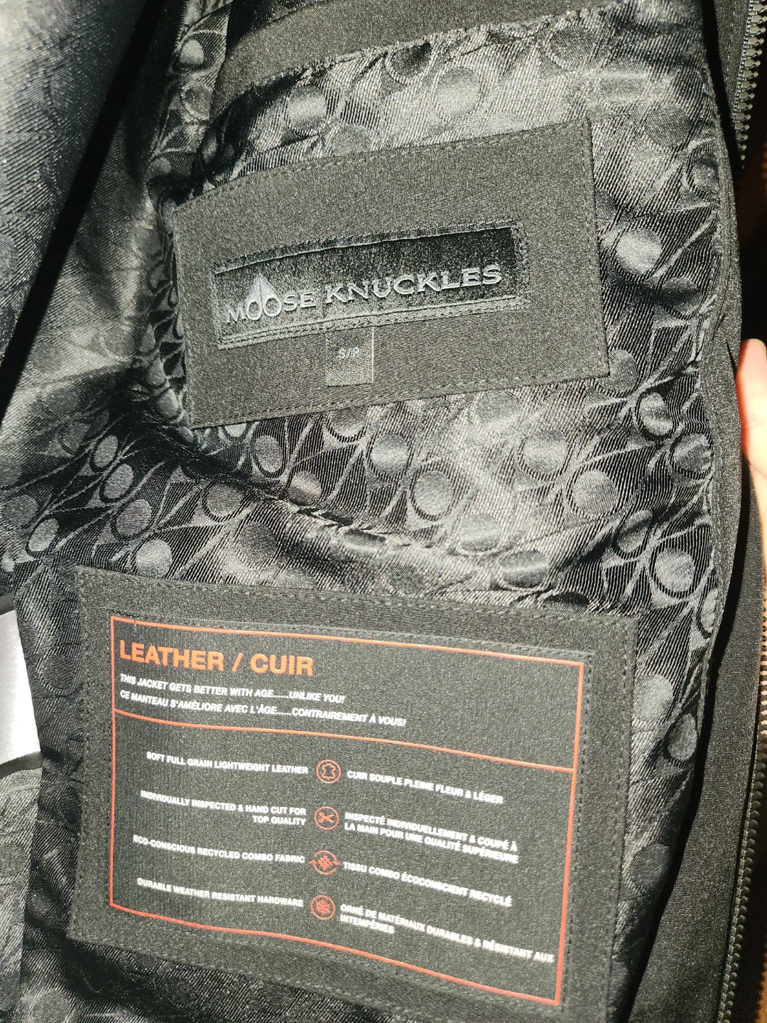 Moose Knuckles Black Leather Jacket Men S/P - photo 2