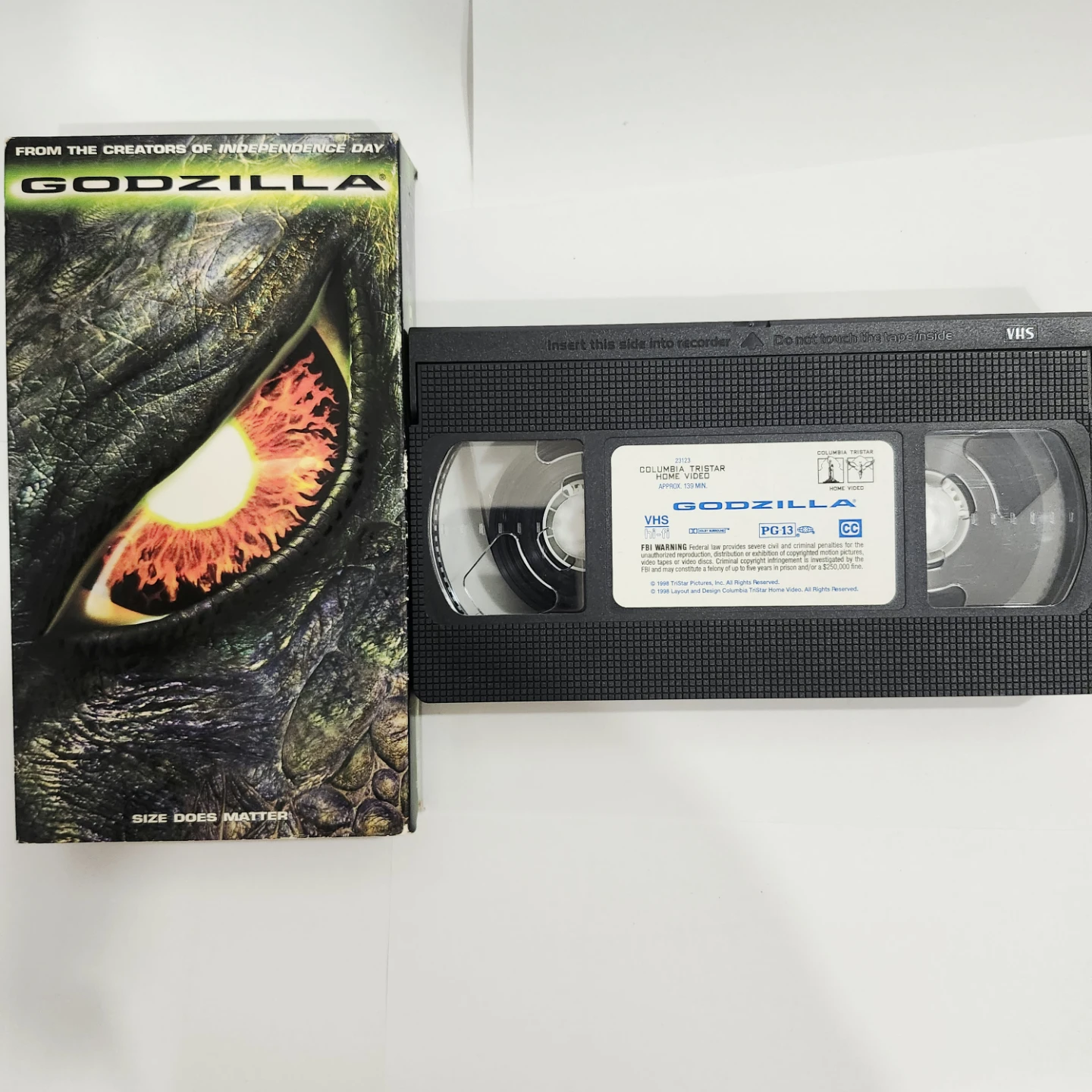Godzilla VHS Movie Embossed cover