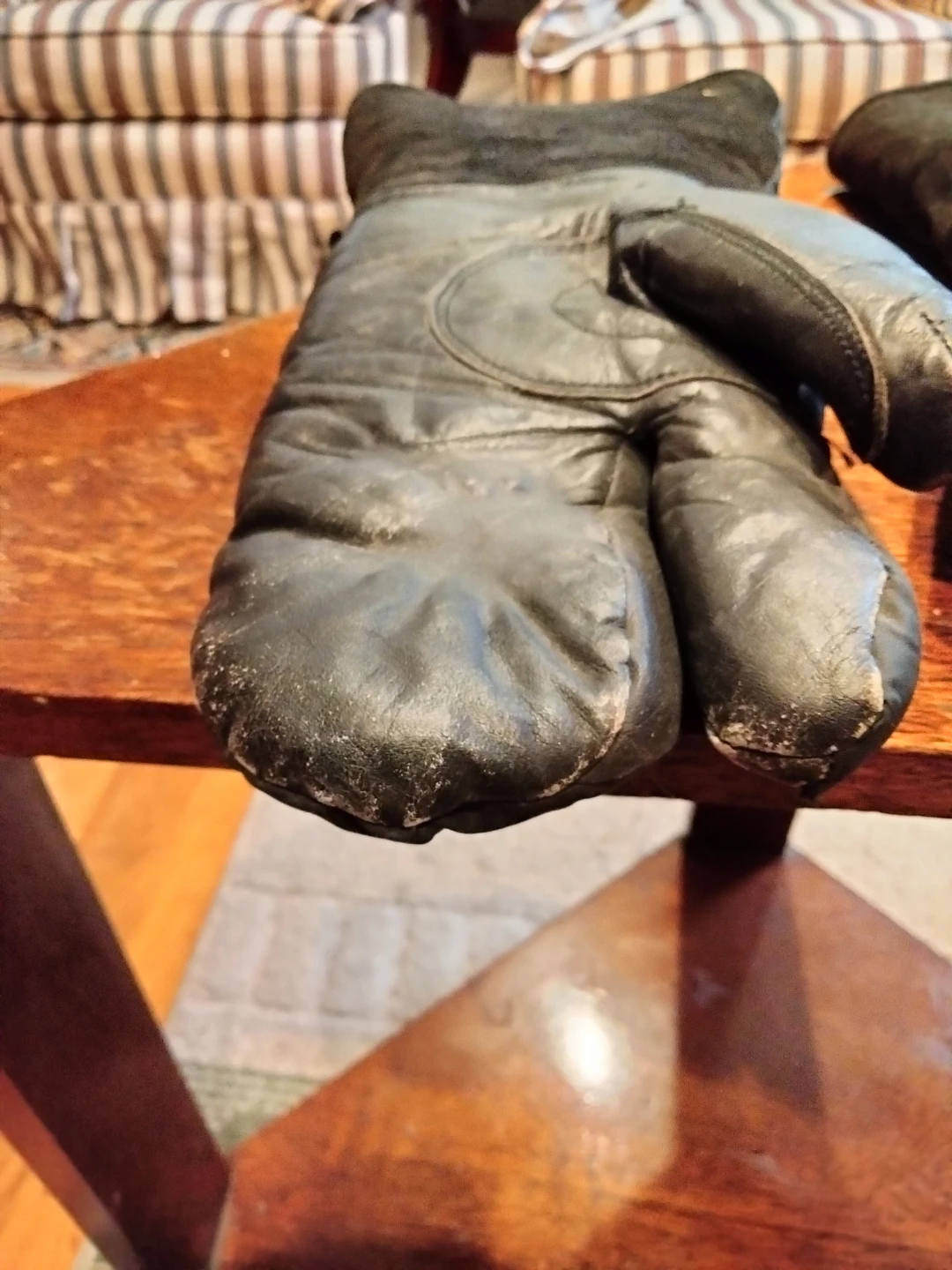 Black Leather snowmobile gloves - photo 5