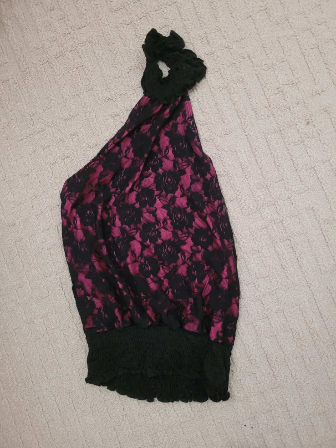 Pink and Black Lace Dress