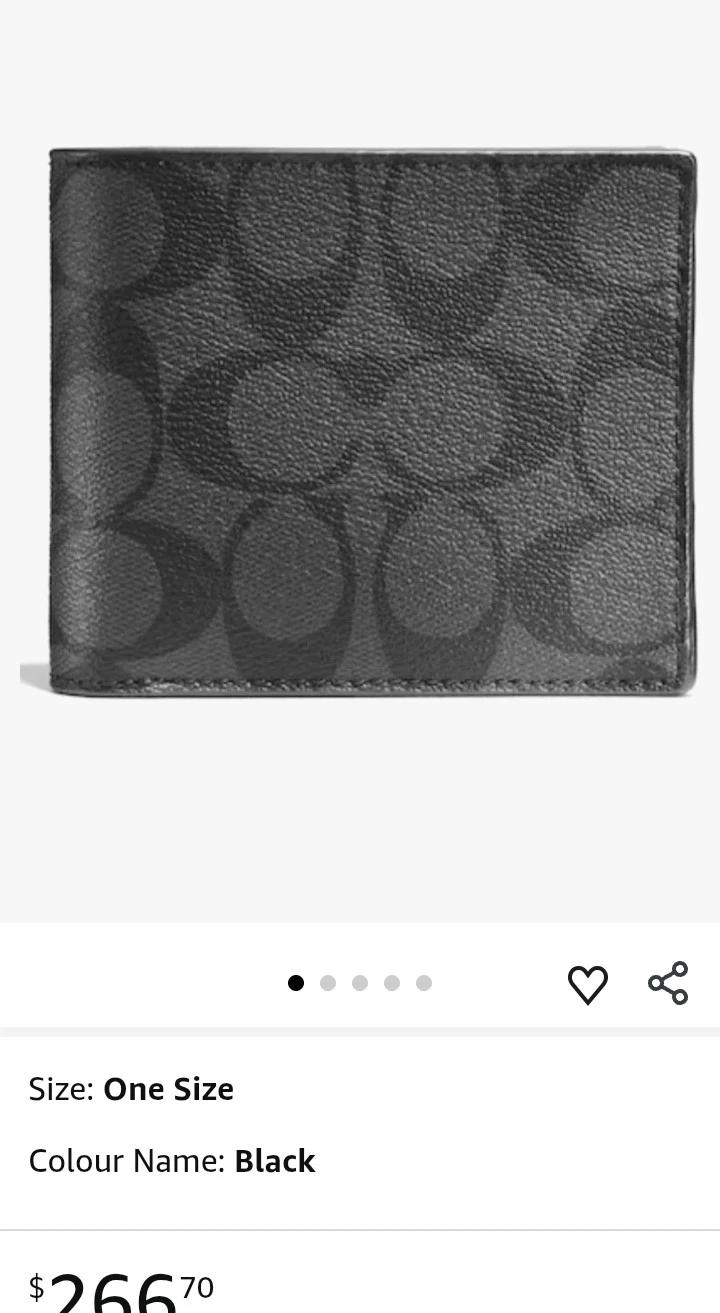 Coach Bifold Unisex Wallet Black