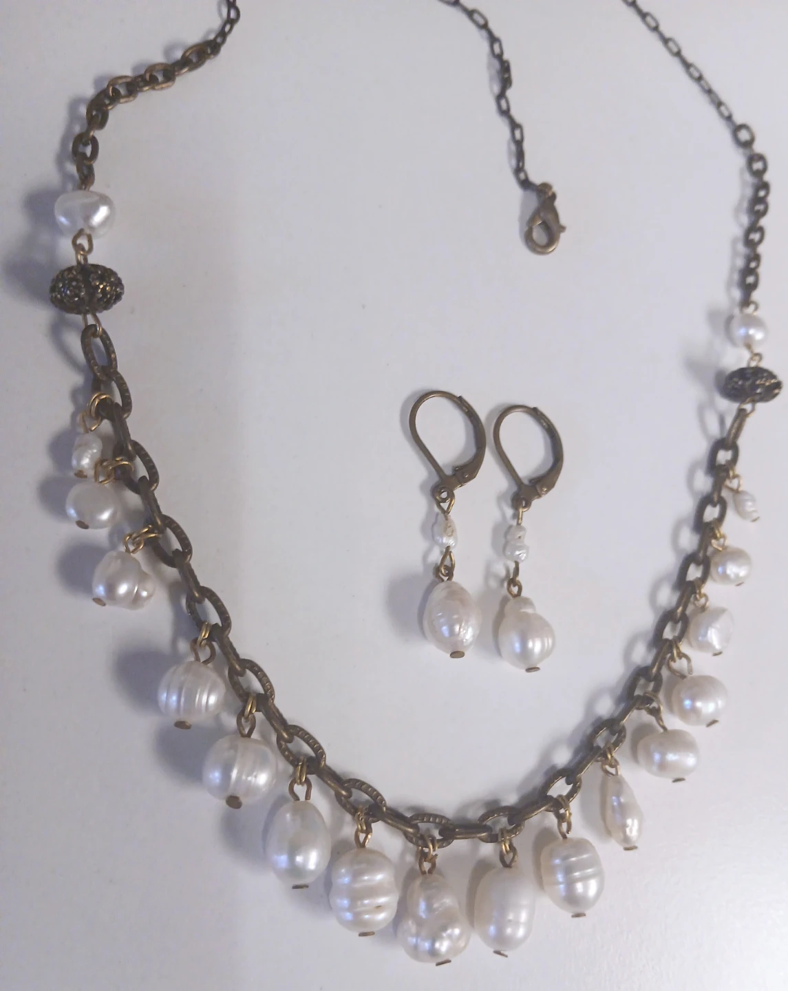 Real Pearls Necklace and Earring Set - photo 3