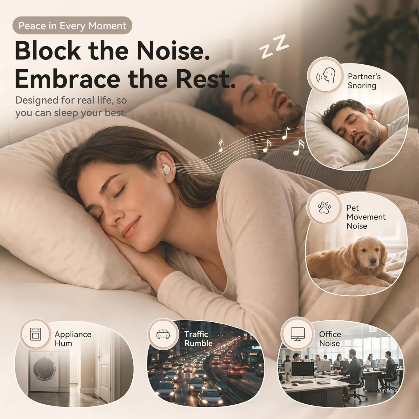 NEW Sleep Earbuds Bluetooth 6.0 Noise Cancelling Headphones - photo 3