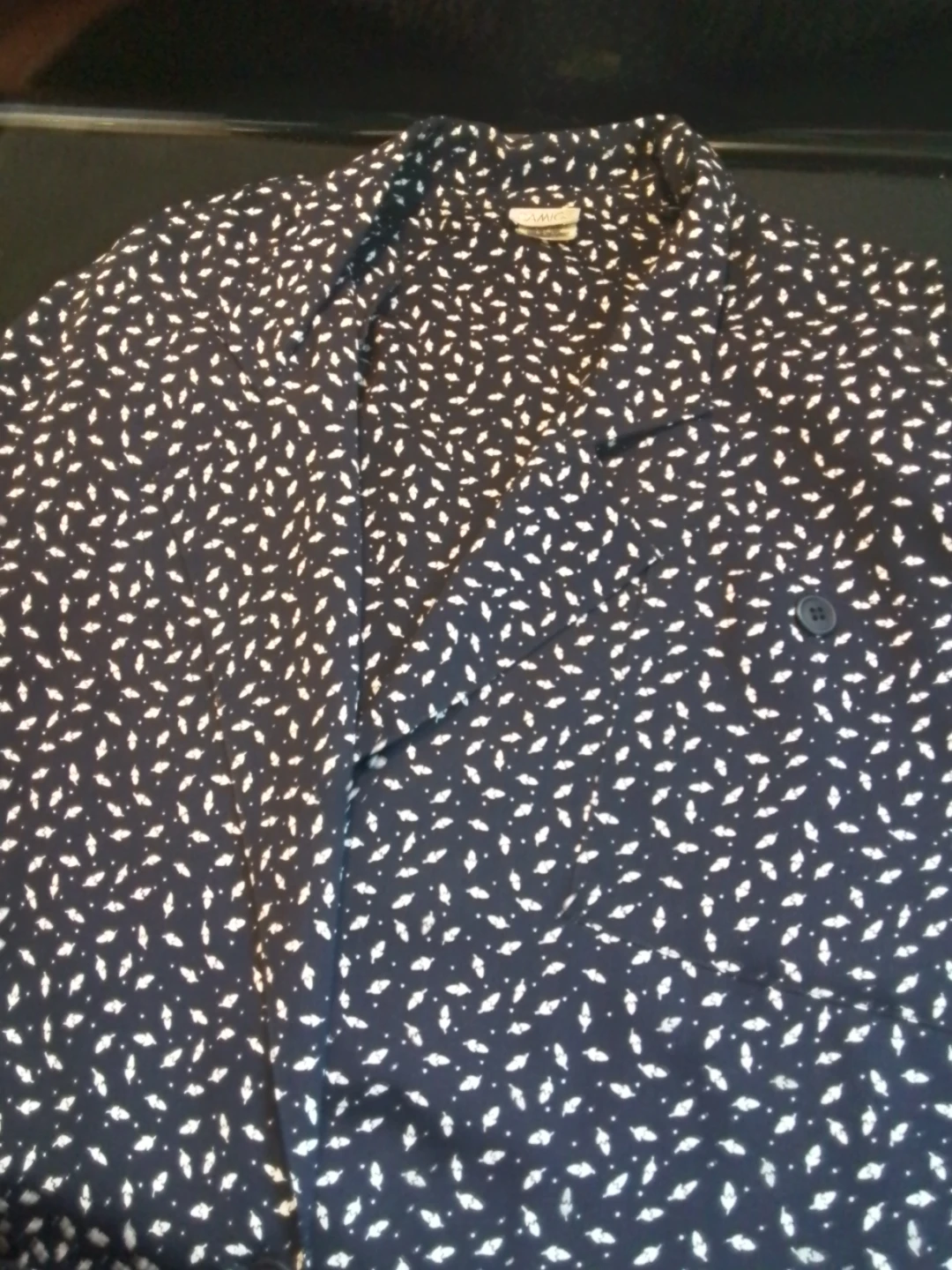 CAMICE Navy Blazer with White Leaf Pattern - Size 11/12 - photo 3