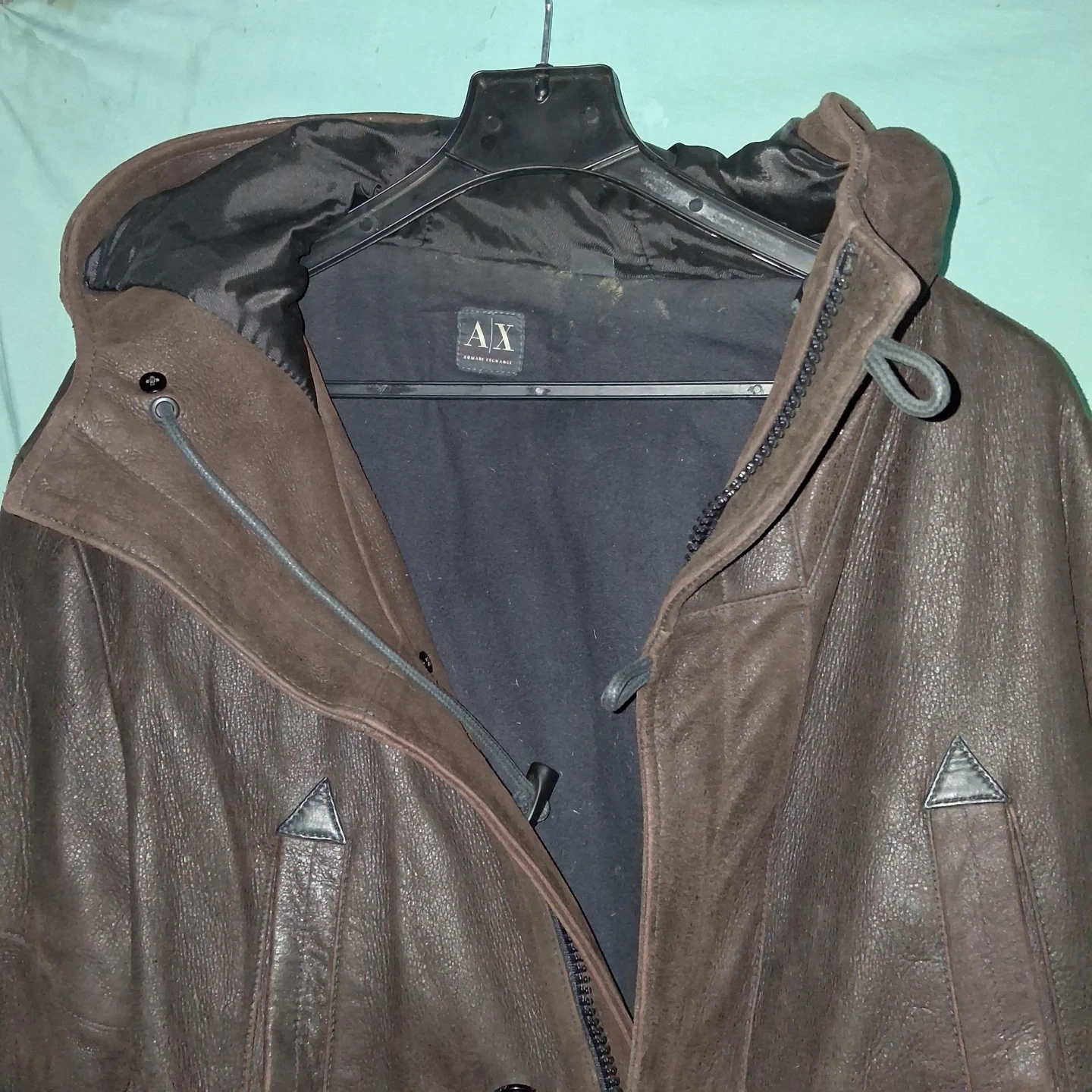Armani Exchang Leather Bench Warmer Parka w Hoodie  Size XL - photo 3