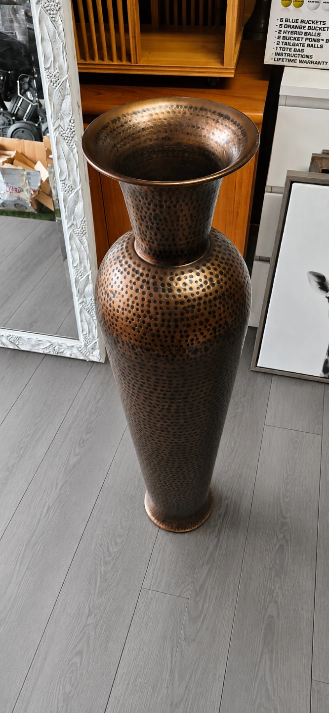 Tall Hammered Copper Vase