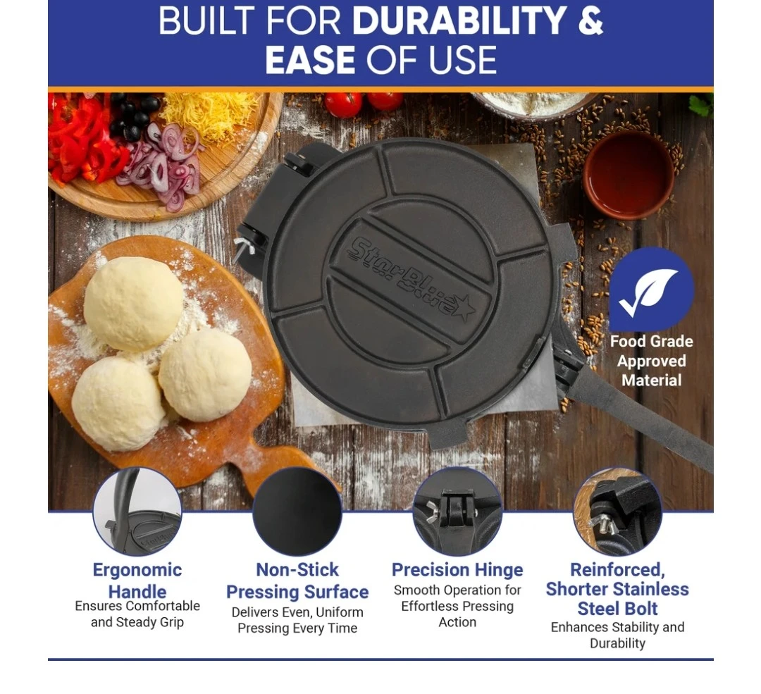 Brand New 10” Cast Iron Tortilla / Roti Press - photo 3