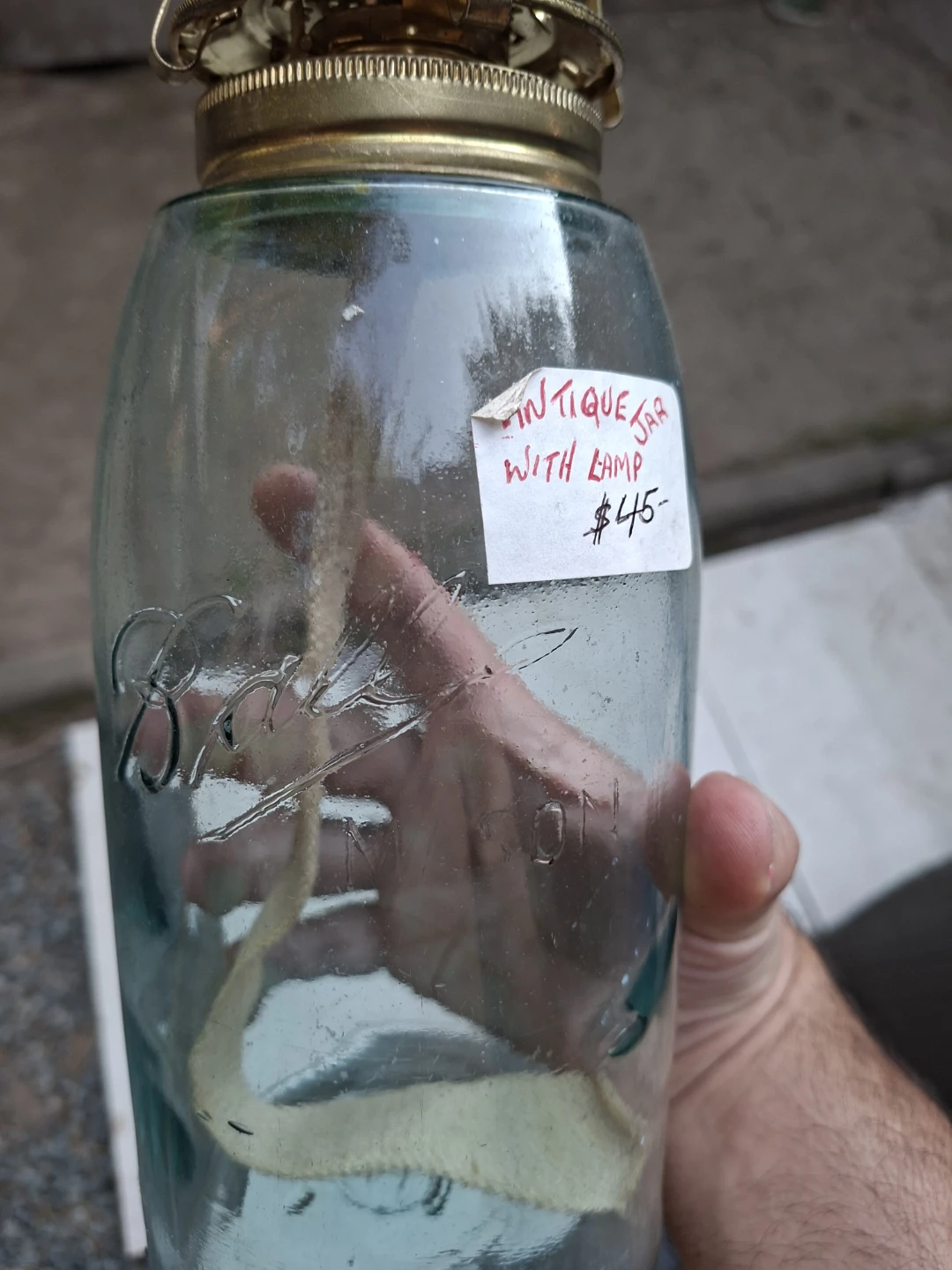 Antique Glass Jar Lamp - photo 2
