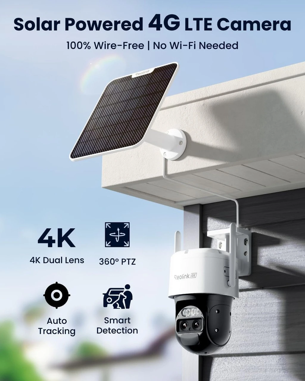 NEW  REOLINK 4K Wireless Security Camera Outdoor Solar+sim card - photo 4