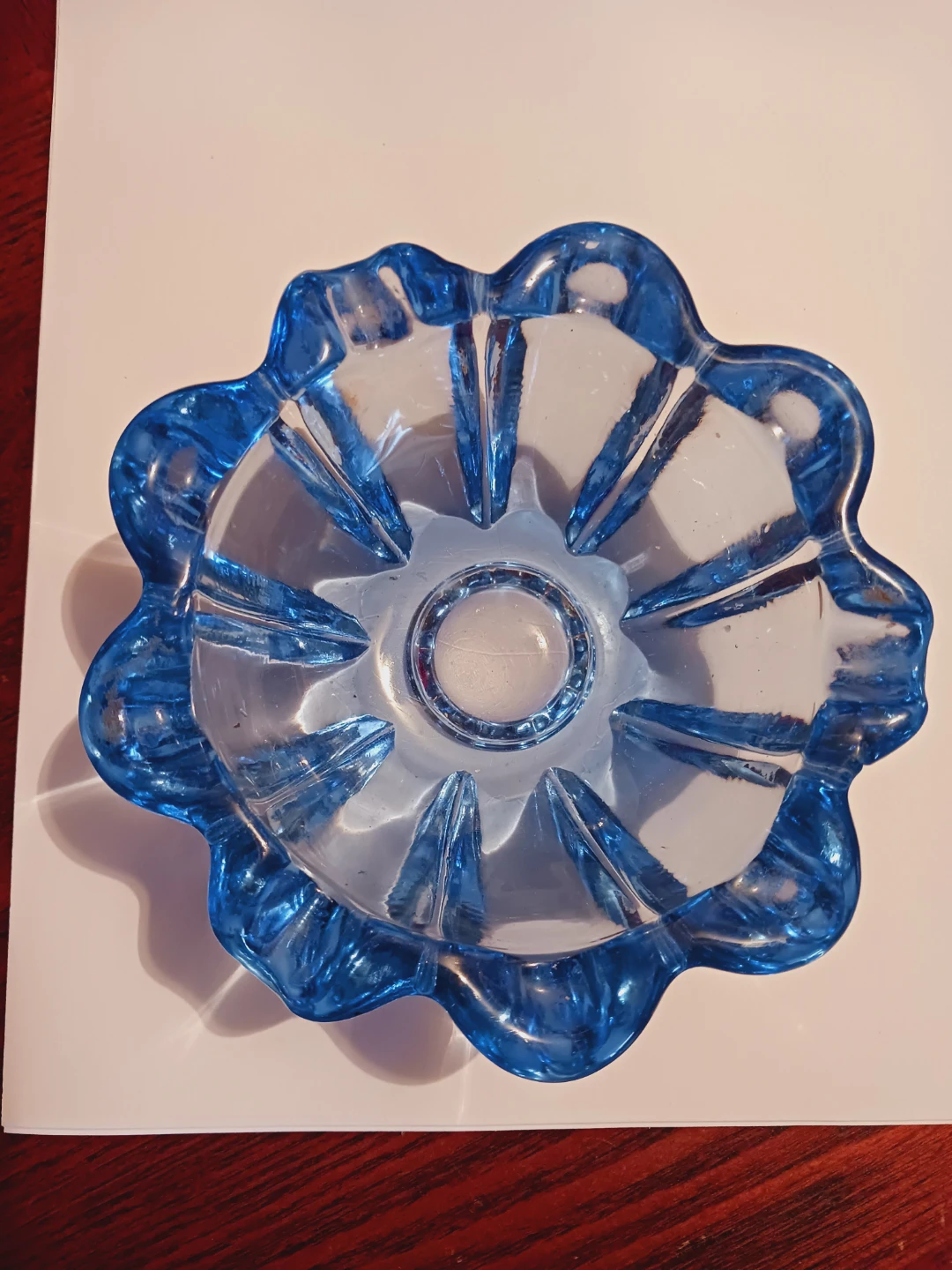 Gorgeous Blue Glass Ashtray or Candy Bowl