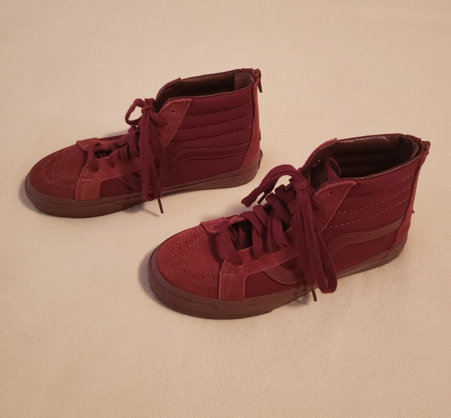 Vans High Top Sk8-Hi Zip Burgundy Women's 6.5 Suede Size 6.5 $35 - photo 2