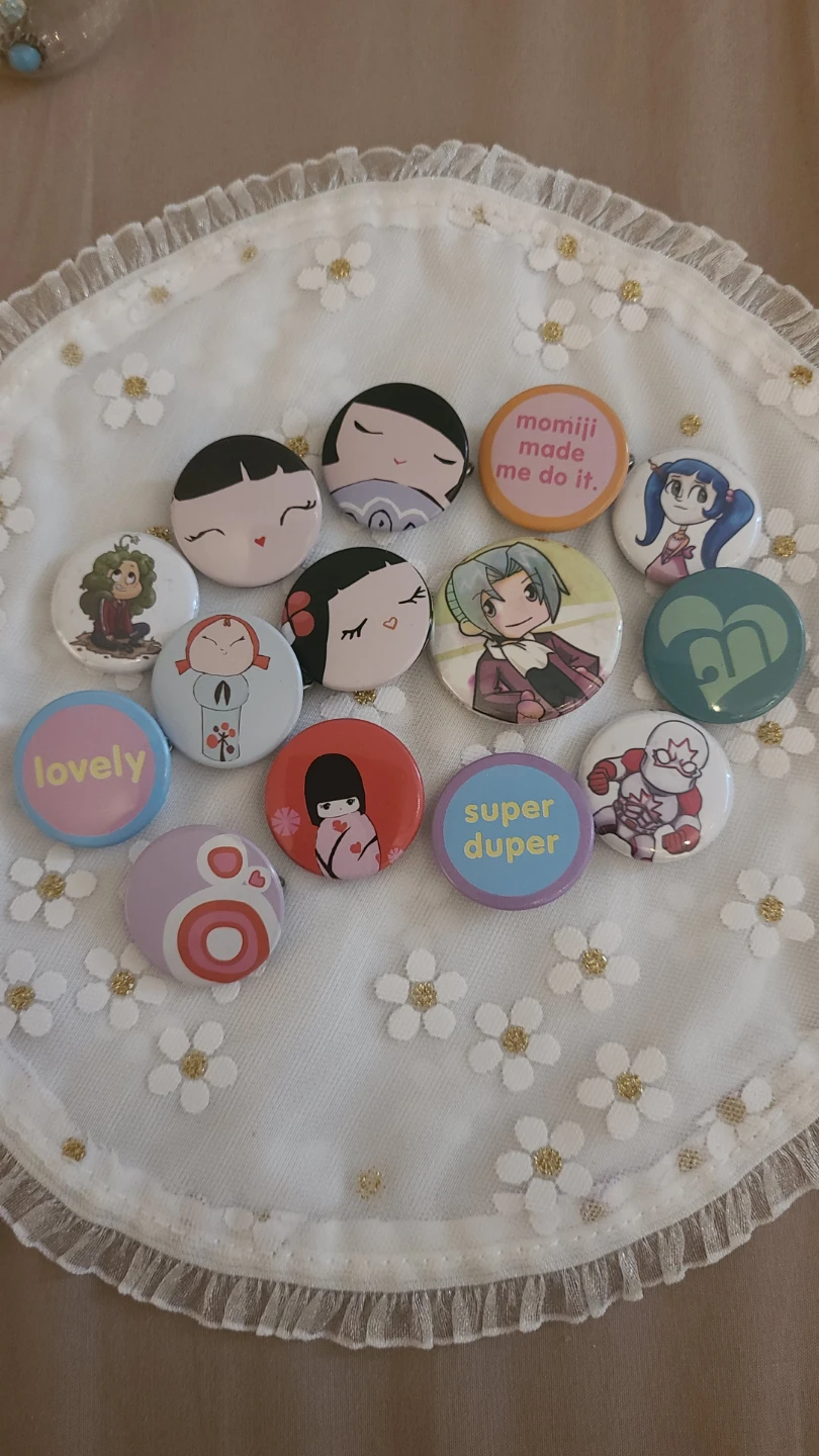 14 Assorted Button Pins for $10
