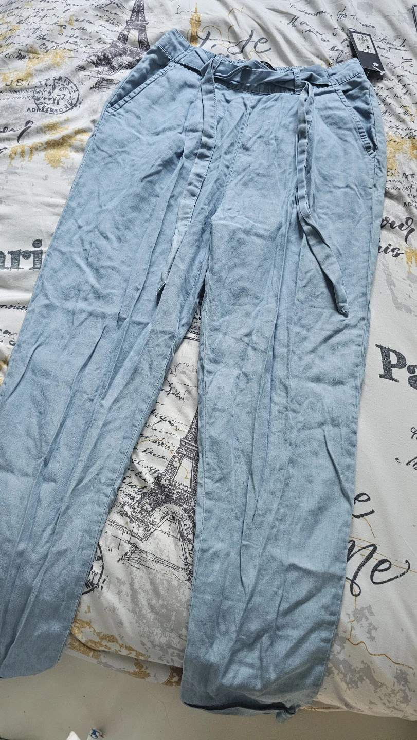 Primark Blue Paperbag Waist Pants Size S/P - photo 2