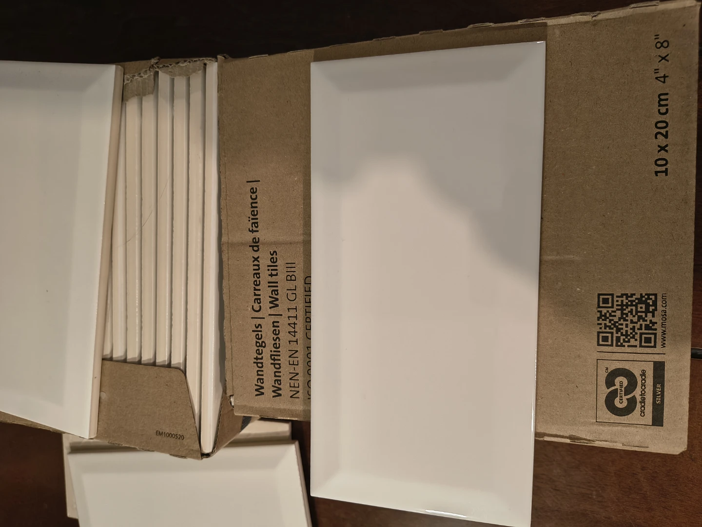 Mosa White Subway Wall Tiles 4" x 8" - photo 2
