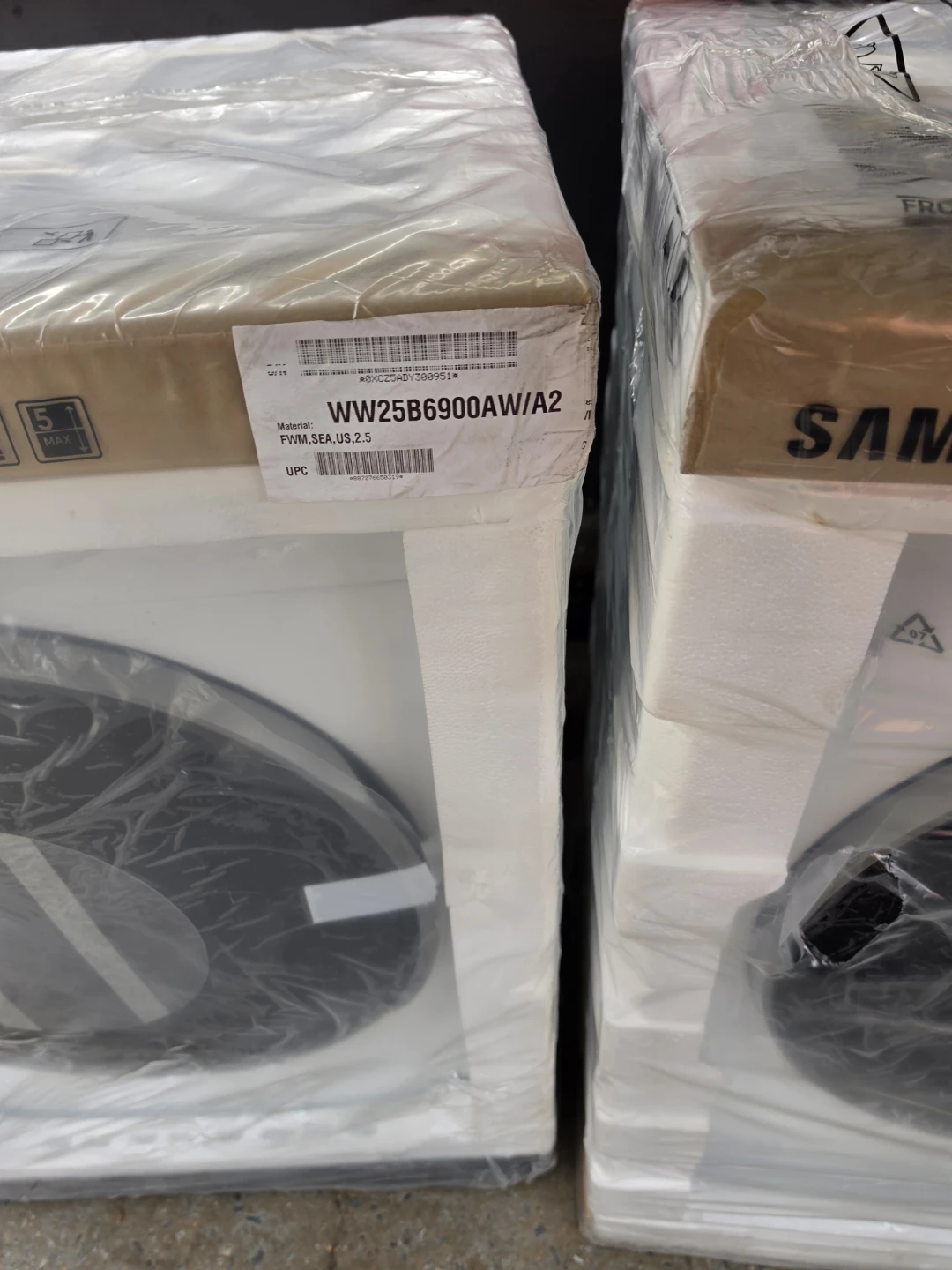 Samsung Washer DV25B6900HW and electric dryer ventless set - photo 2