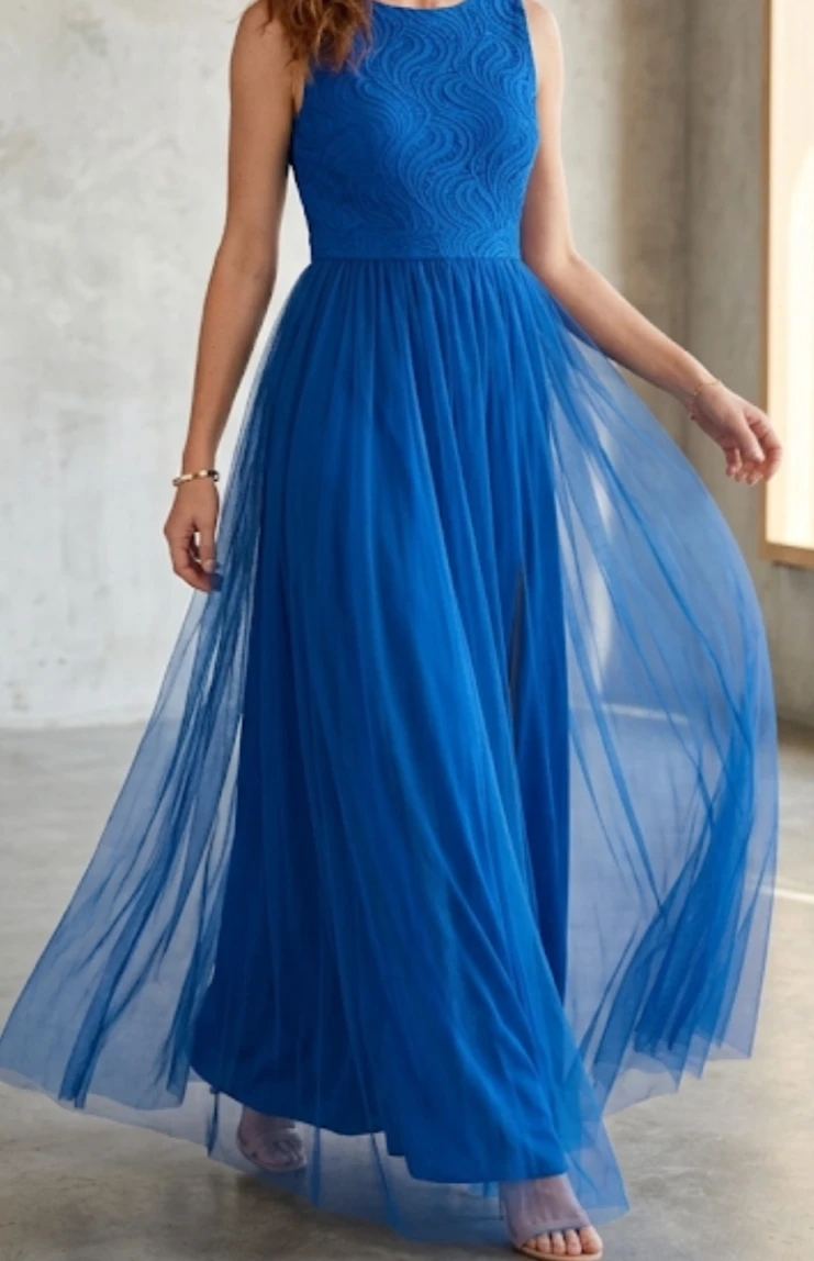 Blue Lace and Tulle Dress
